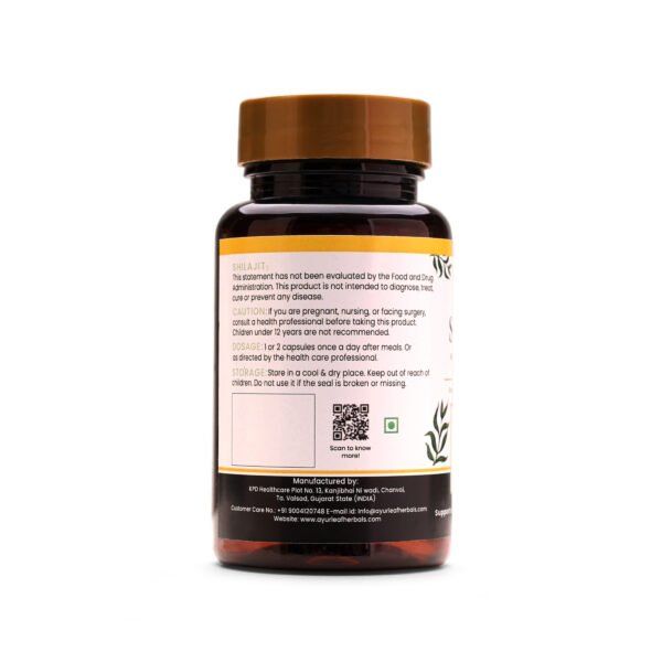 Shilajit Extract Blended Capsules 500mg | 60 Capsules Vegan Pack - Image 3