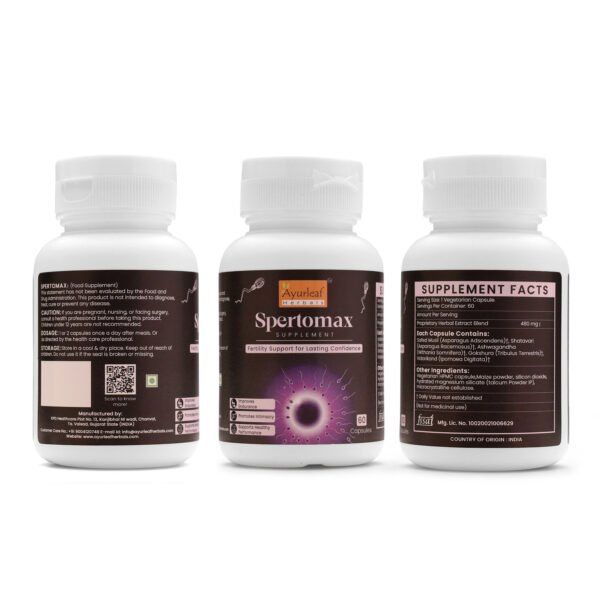 Spertomax Extract Blended Capsules 480mg |  60 Capsules Vegan Pack - Image 5