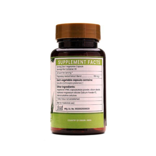 Spirulina Extract Blended Capsules 350mg |  60 Capsules Vegan Pack - Image 4