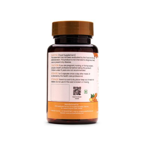 Sunthi Extract Blended Capsules 500mg |  60 Capsules Vegan Pack - Image 3