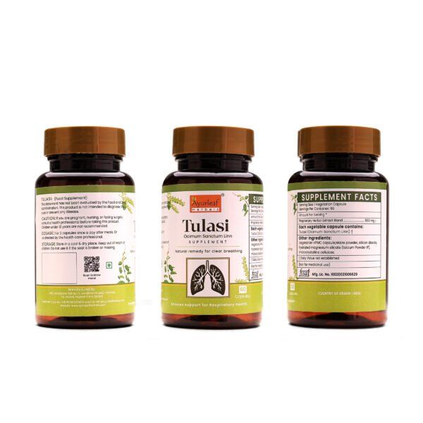 Tulasi Extract Blended Capsules 500mg |  60 Capsules Vegan Pack - Image 5