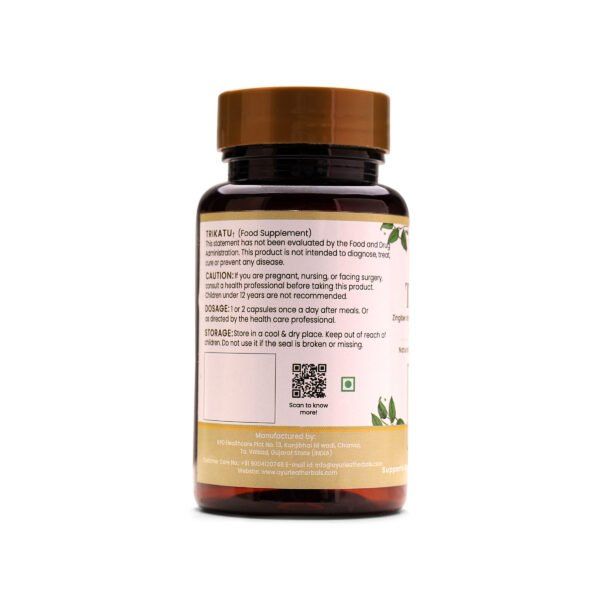 Trikatu Extract Blended Capsules 500mg |  60 Capsules Vegan Pack - Image 3