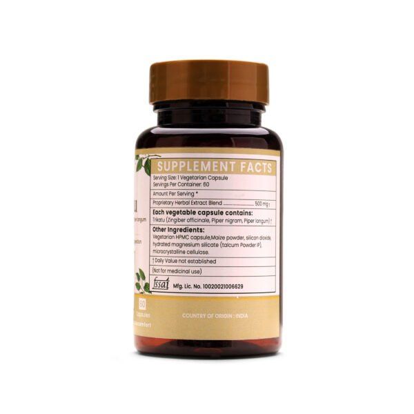 Trikatu Extract Blended Capsules 500mg |  60 Capsules Vegan Pack - Image 4