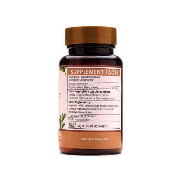 Triphala Extract Blended Capsules 500mg |  60 Capsules Vegan Pack - Image 4