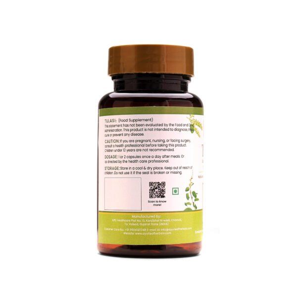 Tulasi Extract Blended Capsules 500mg |  60 Capsules Vegan Pack - Image 3