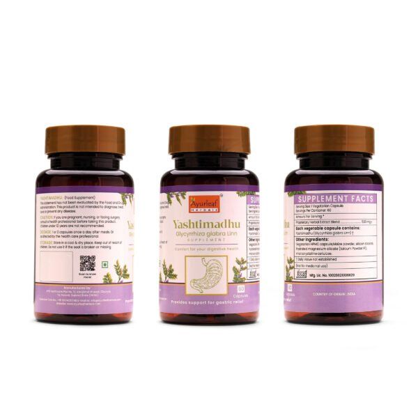 Yashtimadhu Extract Blended Capsules 500mg |  60 Capsules Vegan Pack - Image 5