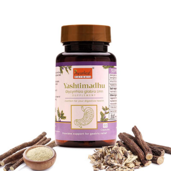 Yashtimadhu Extract Blended Capsules 500mg |  60 Capsules Vegan Pack