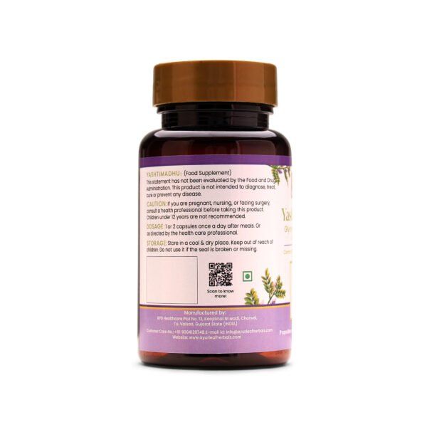 Yashtimadhu Extract Blended Capsules 500mg |  60 Capsules Vegan Pack - Image 3