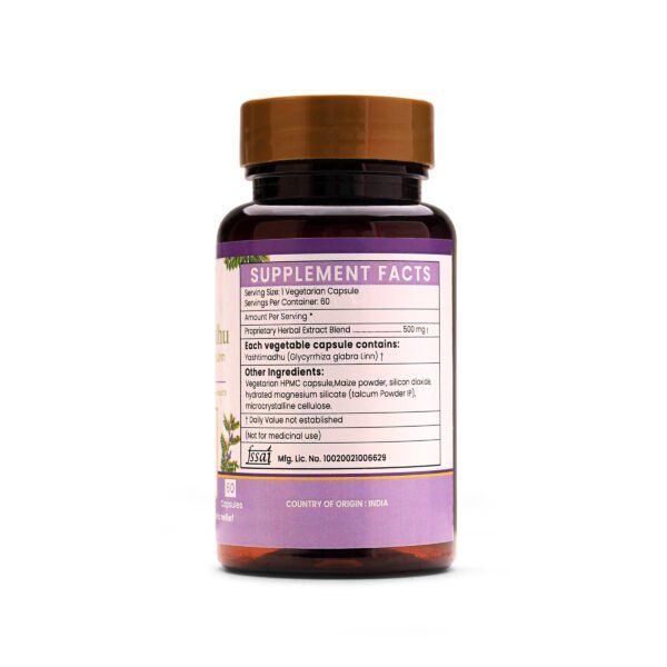 Yashtimadhu Extract Blended Capsules 500mg |  60 Capsules Vegan Pack - Image 4