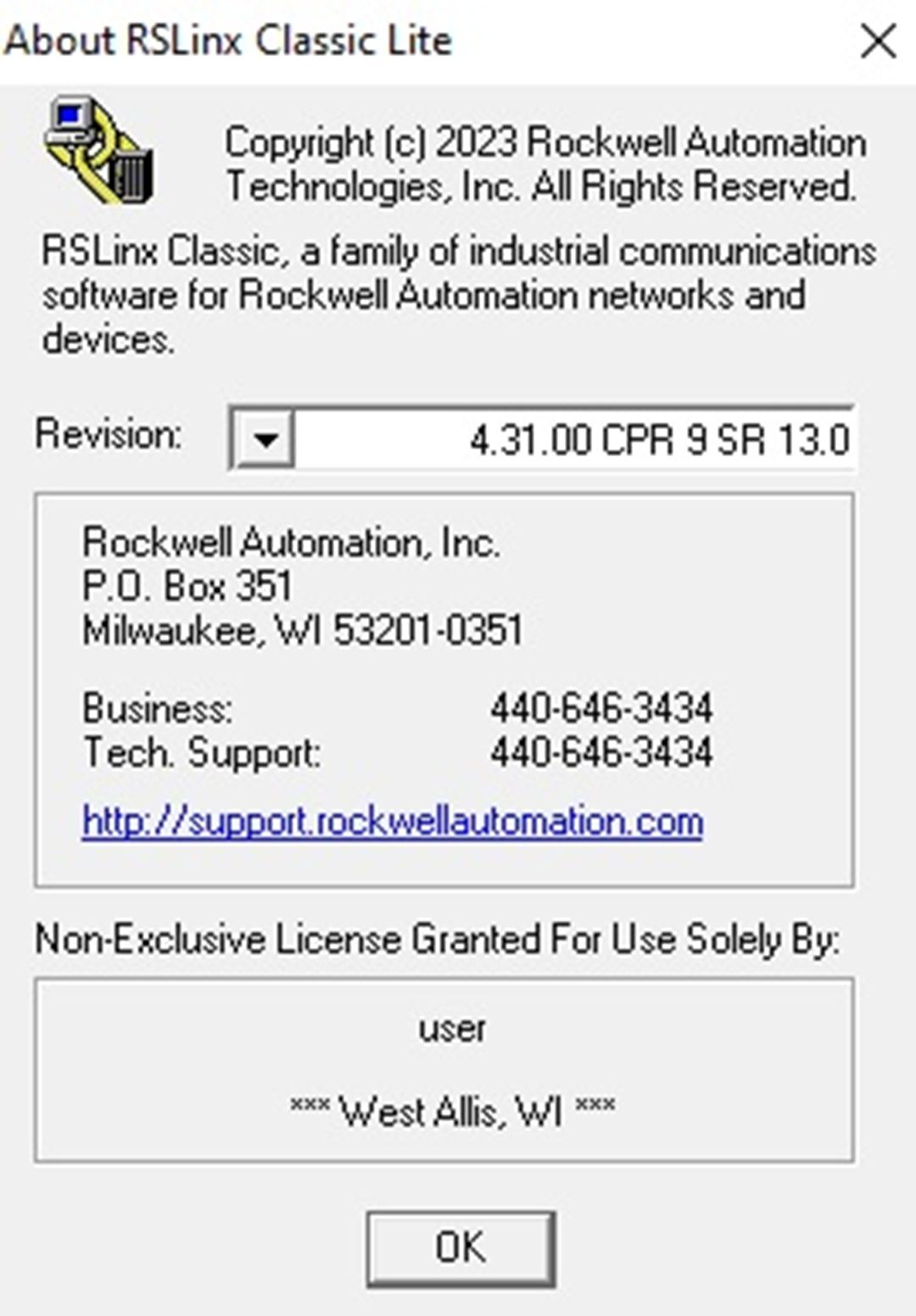 RSLinx Lite 4.13.00 (CPR 9 SR 13.0) full