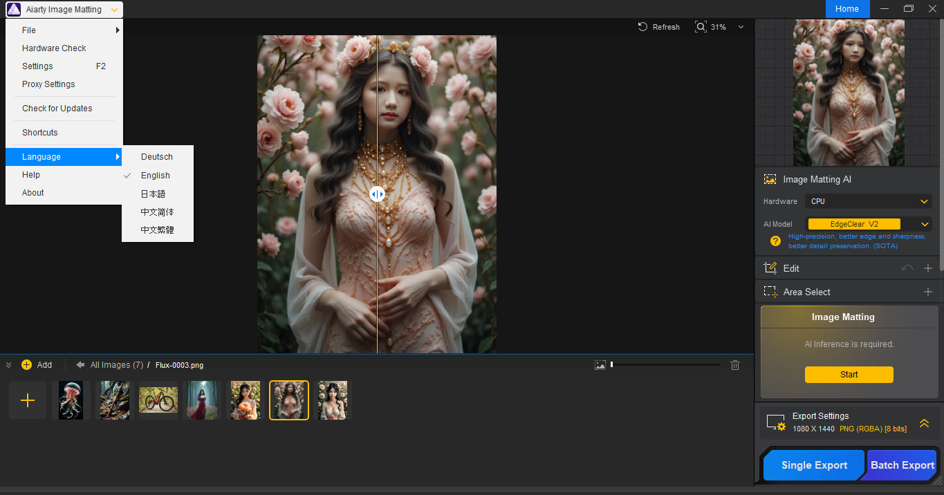 Working with AIArty Image Matting 2.6 full license
