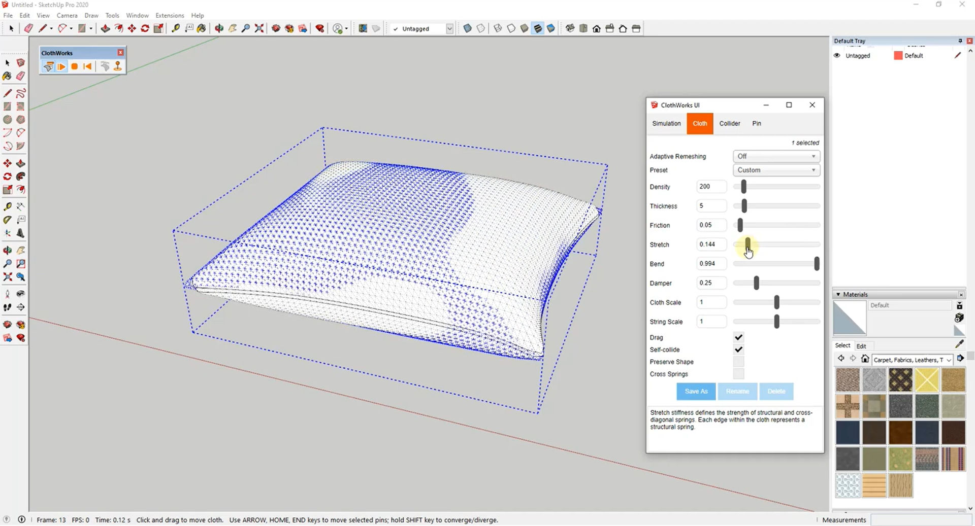 Working with AMS ClothWorks 1.8.0 for Sketchup 2017 - 2024