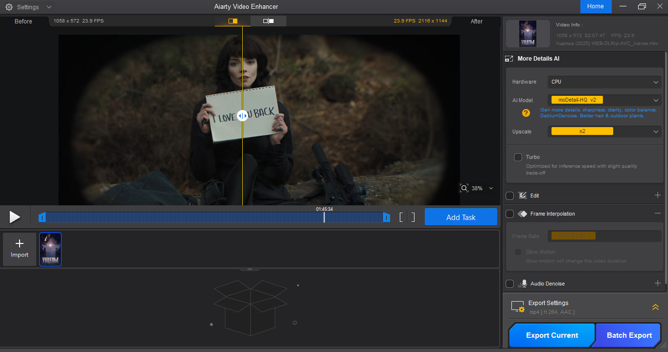 Working with Aiarty Video Enhancer 2.5 x64 full activated