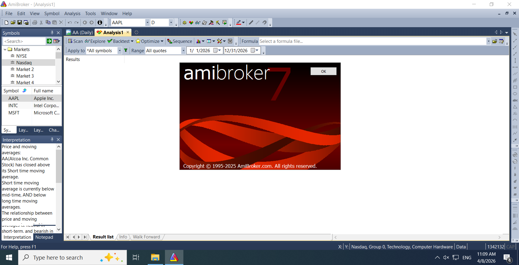 Download AmiBroker 7.00.1 x64 full license 100% working