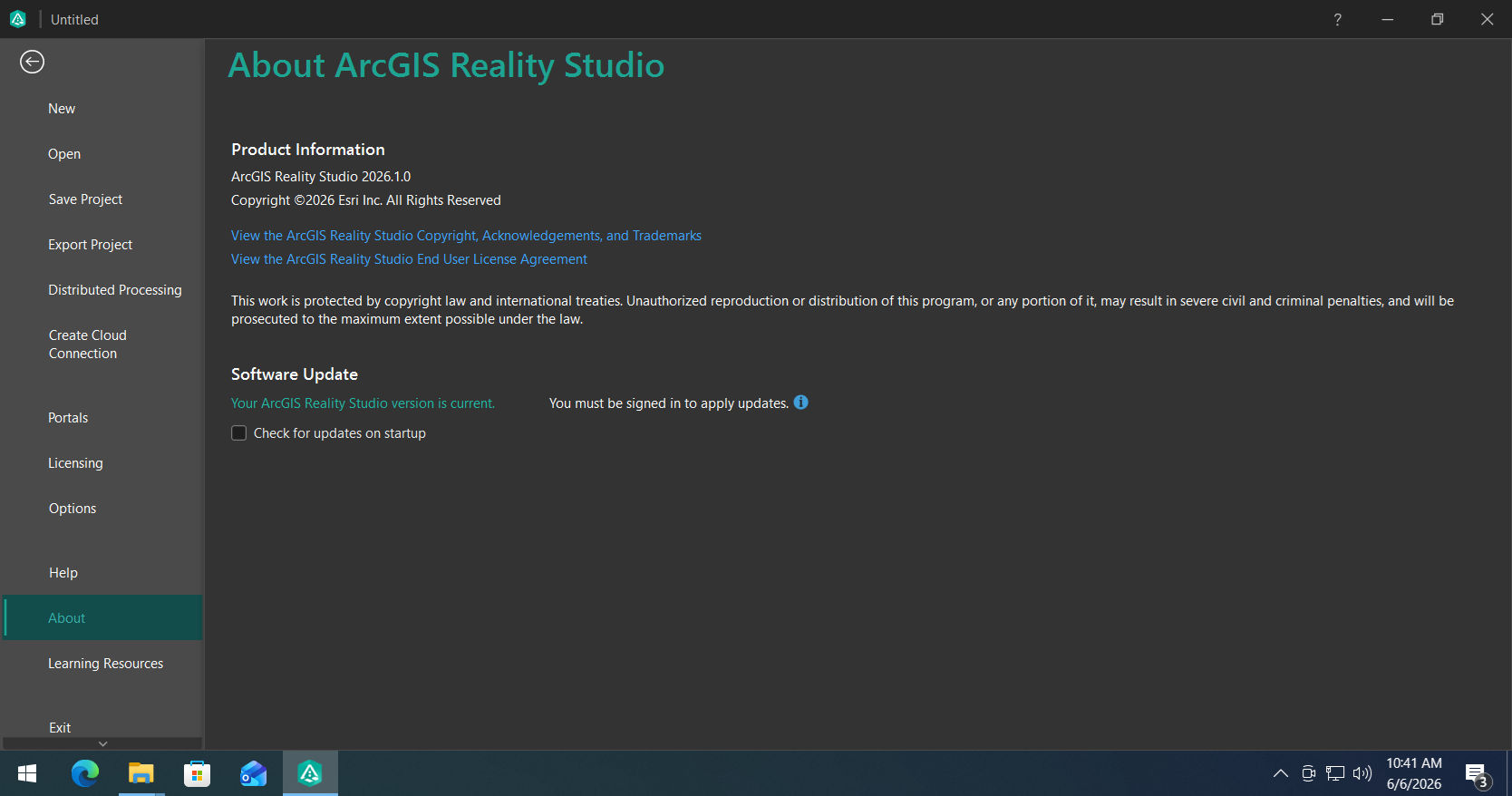 Working with ArcGIS Reality Studio 2026.1 full license
