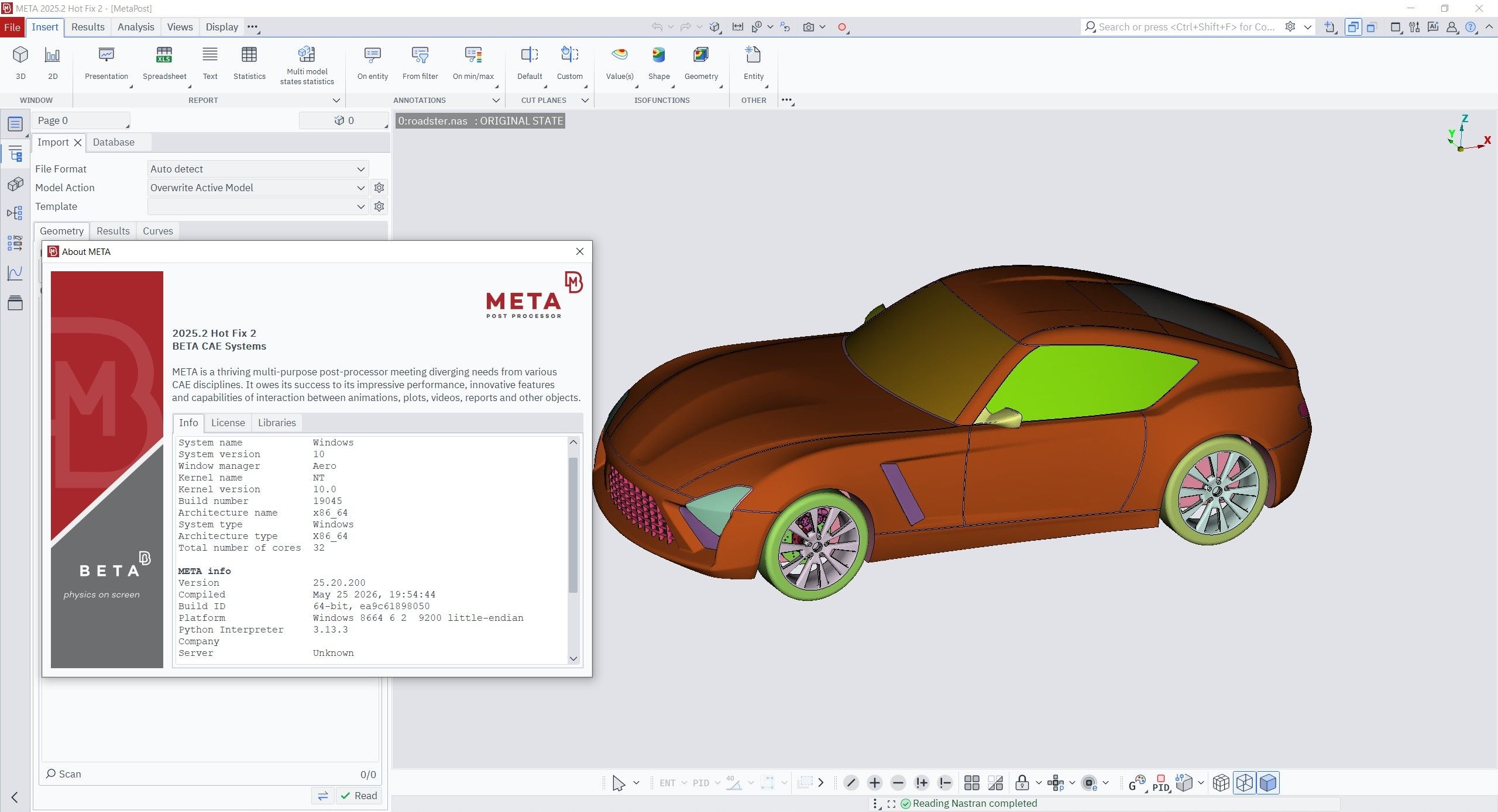 Working with BETA CAE Meta Post 2025.2.2 full activated