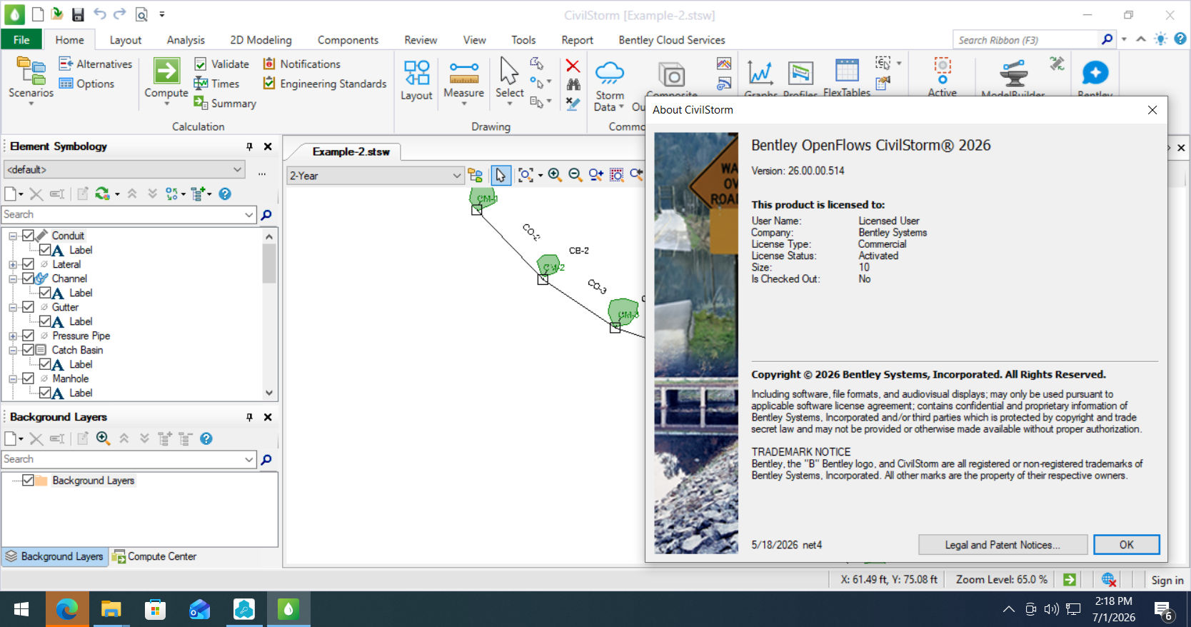 Working with Bentley OpenFlows CivilStorm 2026 v26.00.00.514