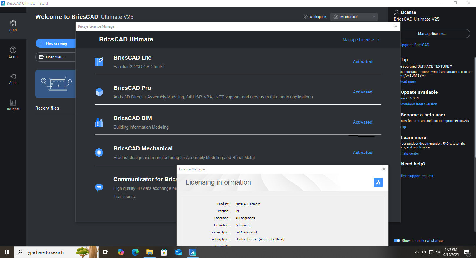 Working with Bricsys BricsCAD Ultimate 25.2.09.1 full license