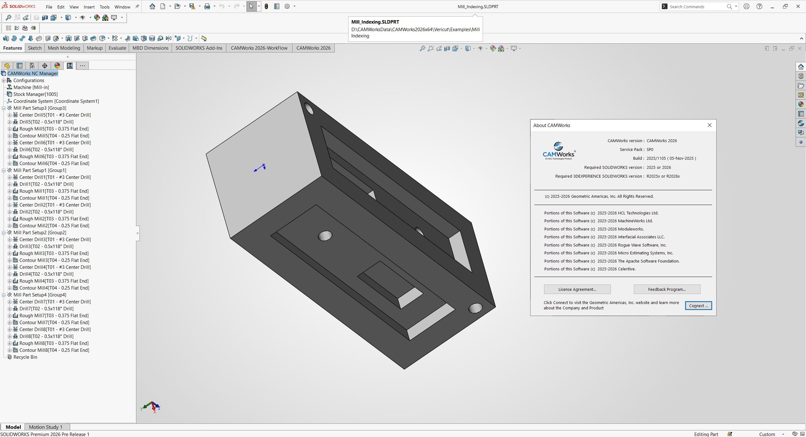 Working with CAMWorks 2026 SP0 for SolidWorks 2025-2026 full