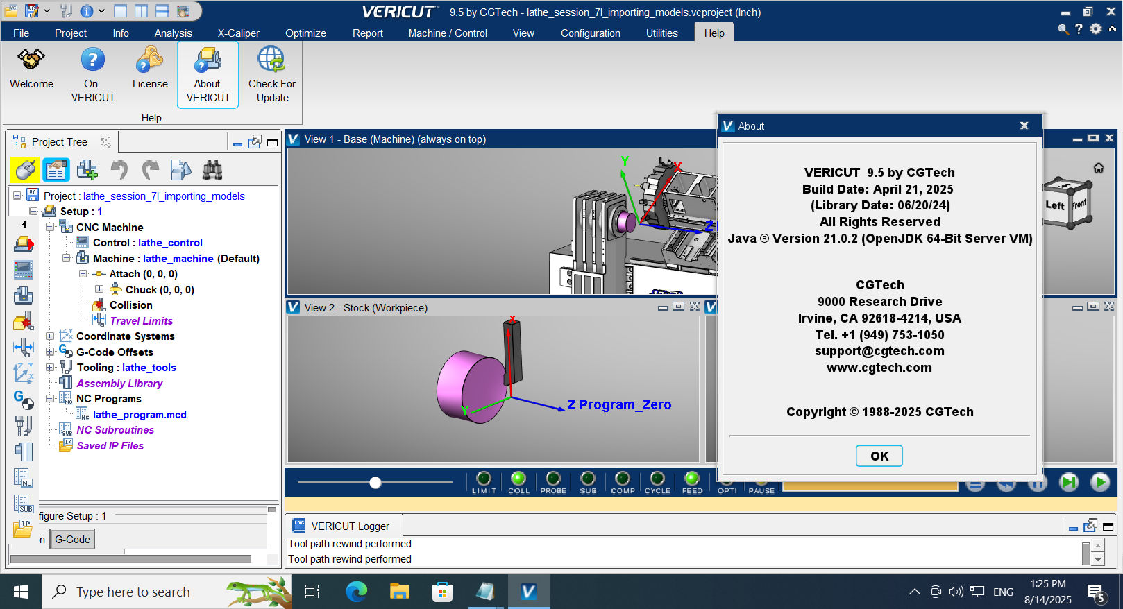 Working with CGTech Vericut 9.5 full