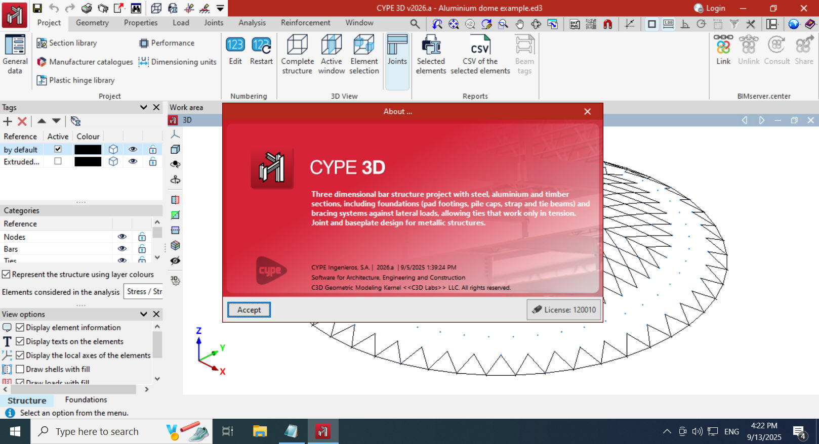 Working with CYPE 2026.a full activated