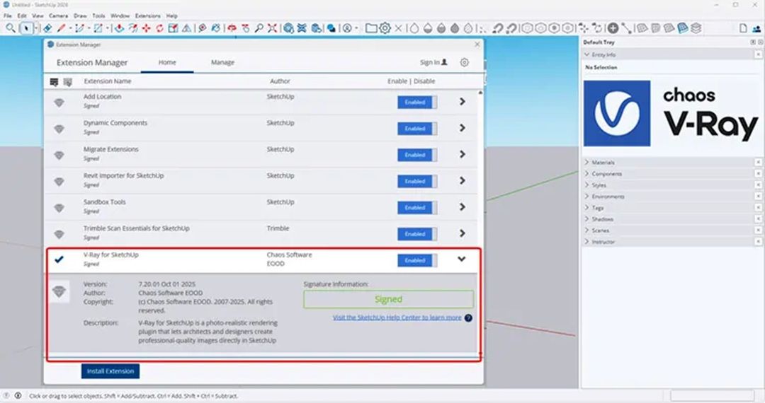 Working with Chaos V-Ray 7.2.1 Build 7.20.01 for SketchUp 2021 - 2026 full