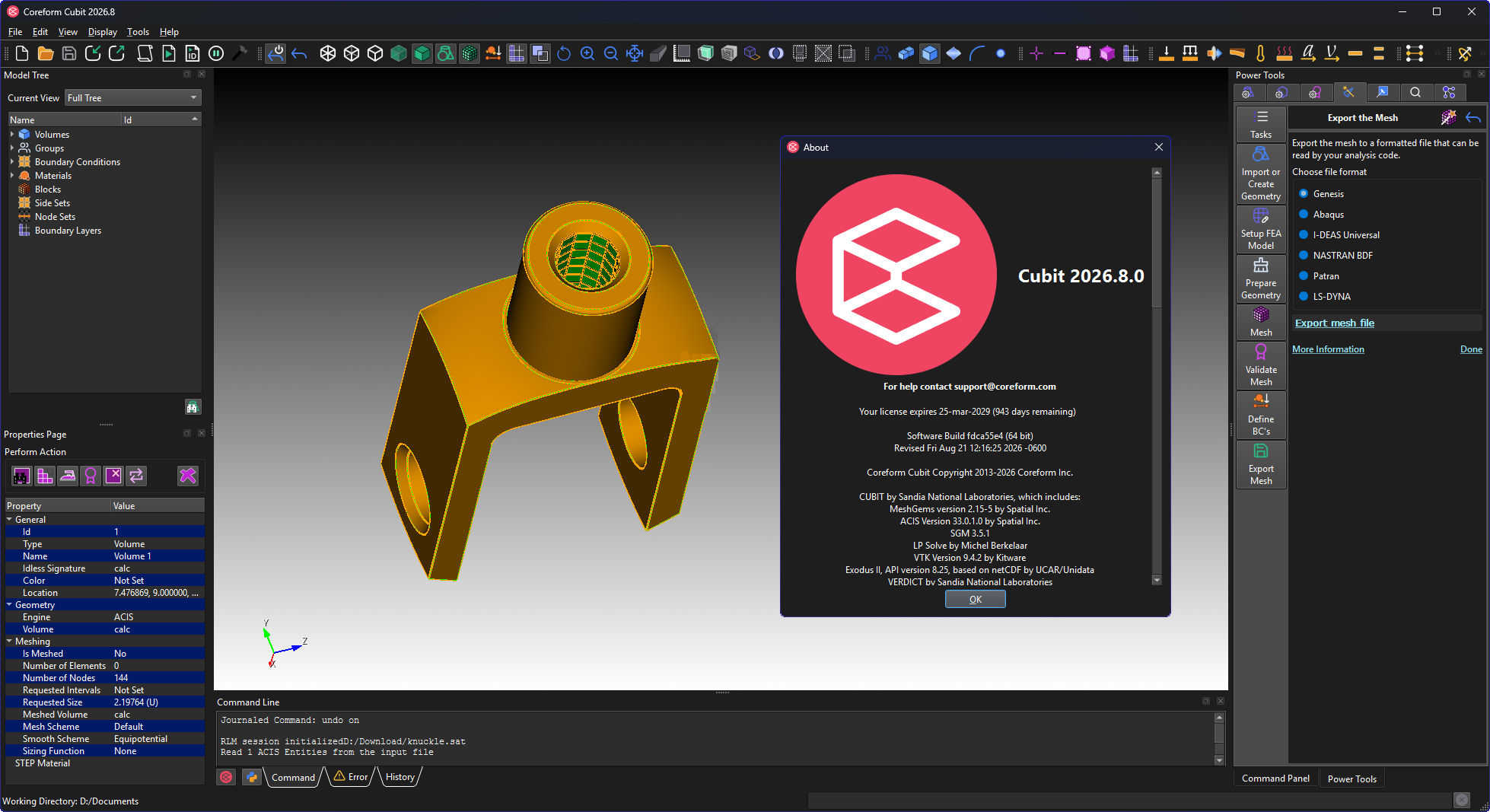 Working with Coreform Cubit 2026.8 full license