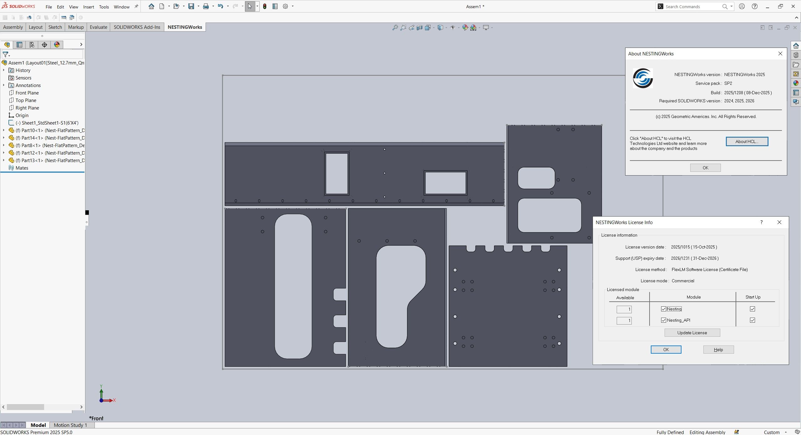 Download Geometric NestingWorks 2025 SP2 for SolidWorks 2024-2026