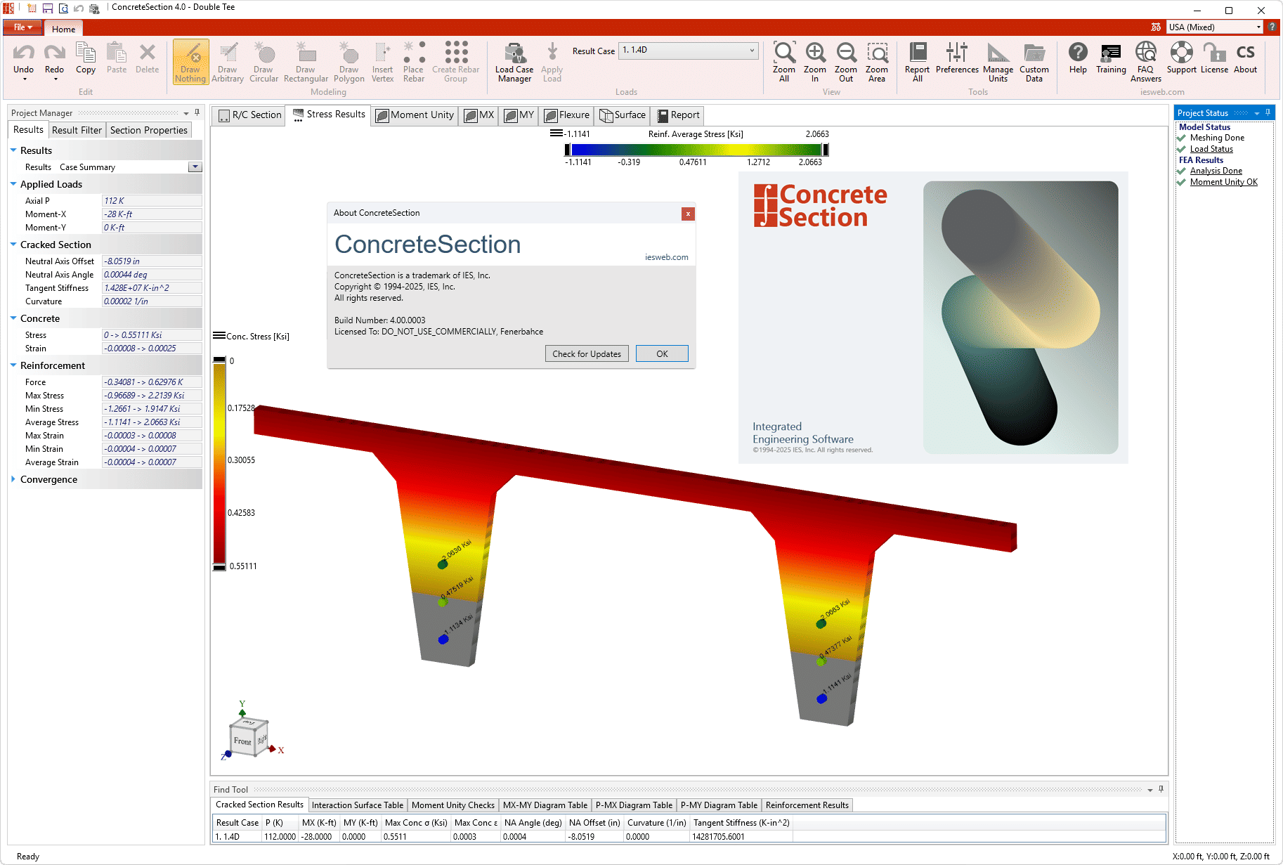 Working with IES ConcreteSection 4.00.0003 full license