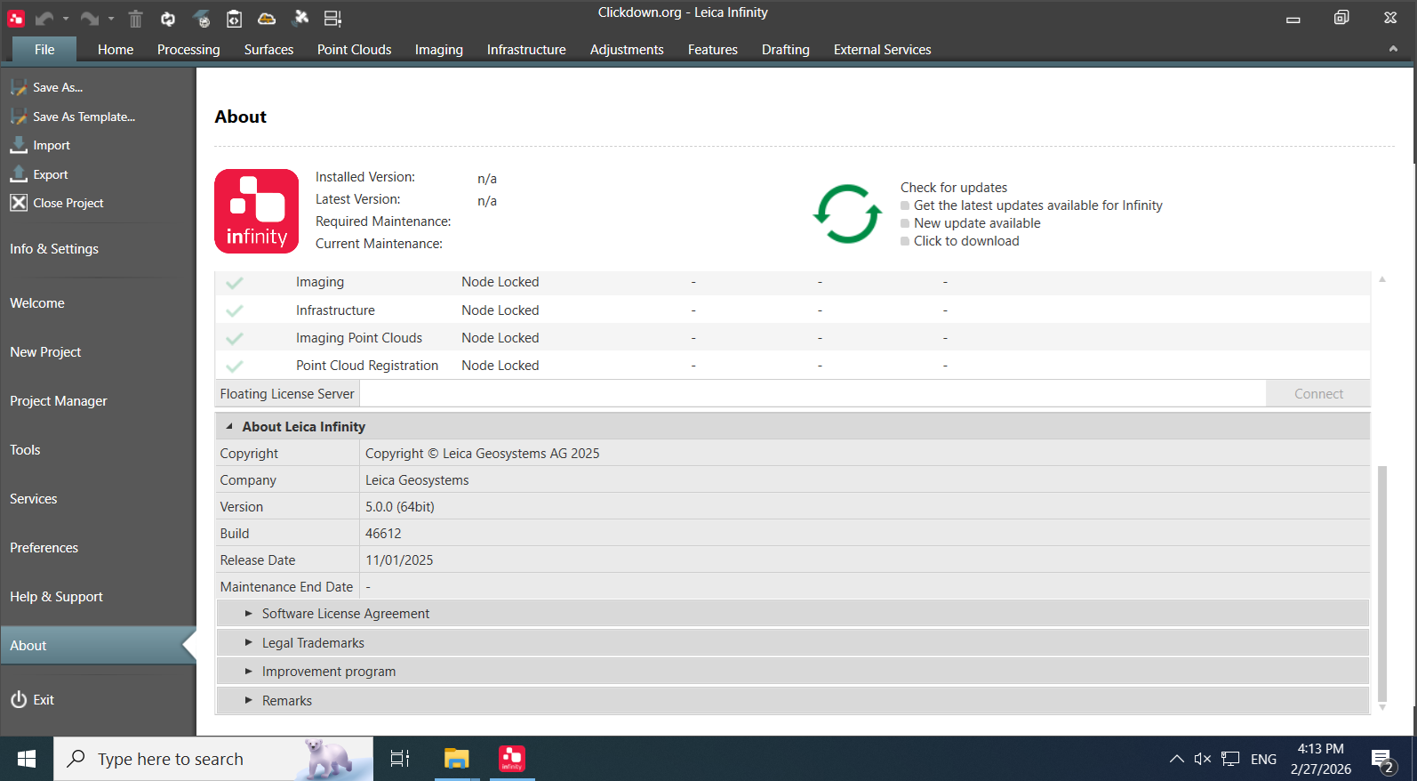 Download Leica Infinity 5.0.0.46612 x64 full license forever Download Leica Infinity 5.0.0.46612 x64 full license forever