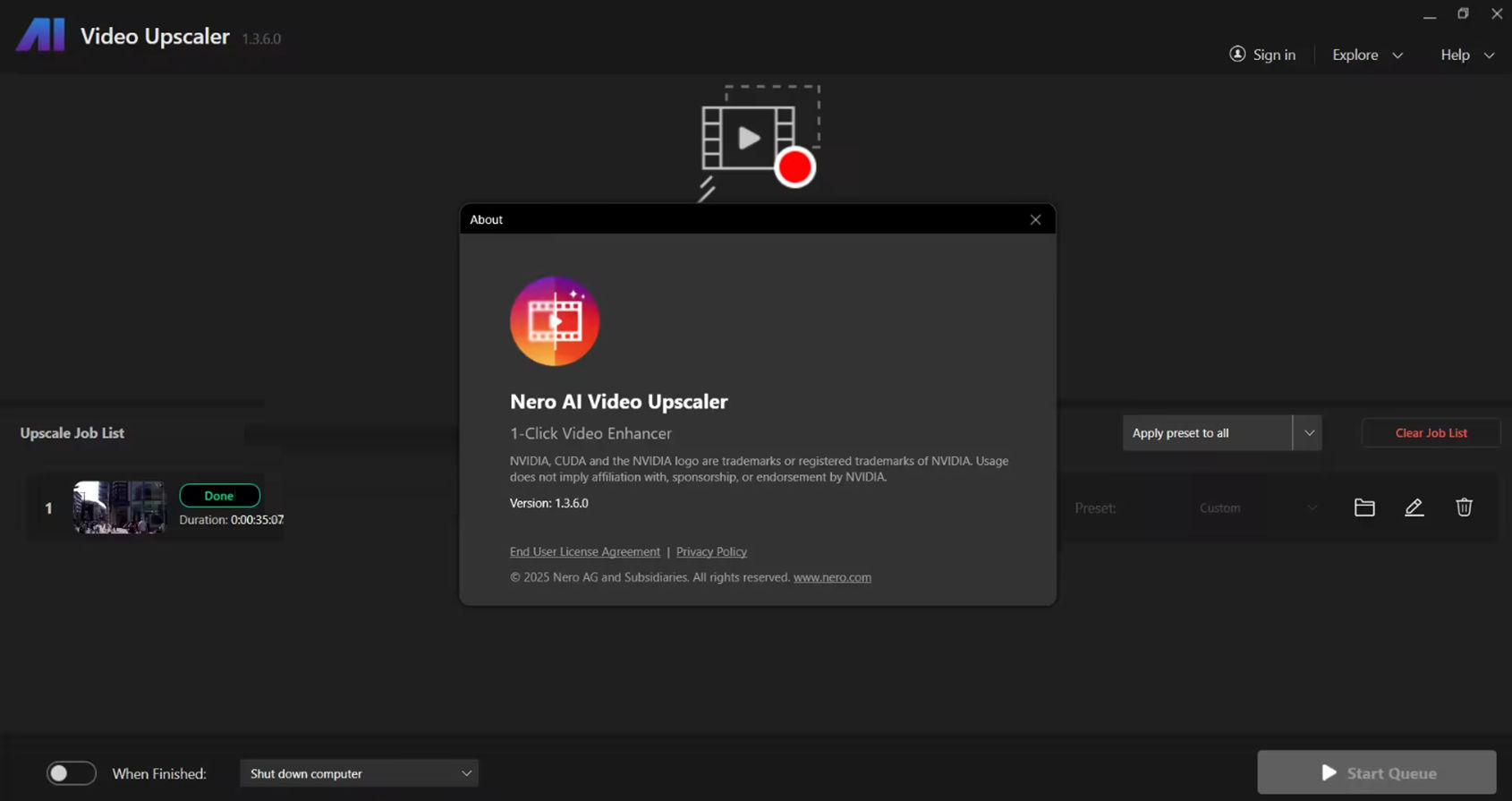 Download Nero AI Video Upscaler 1.3.6.0 x64 full license