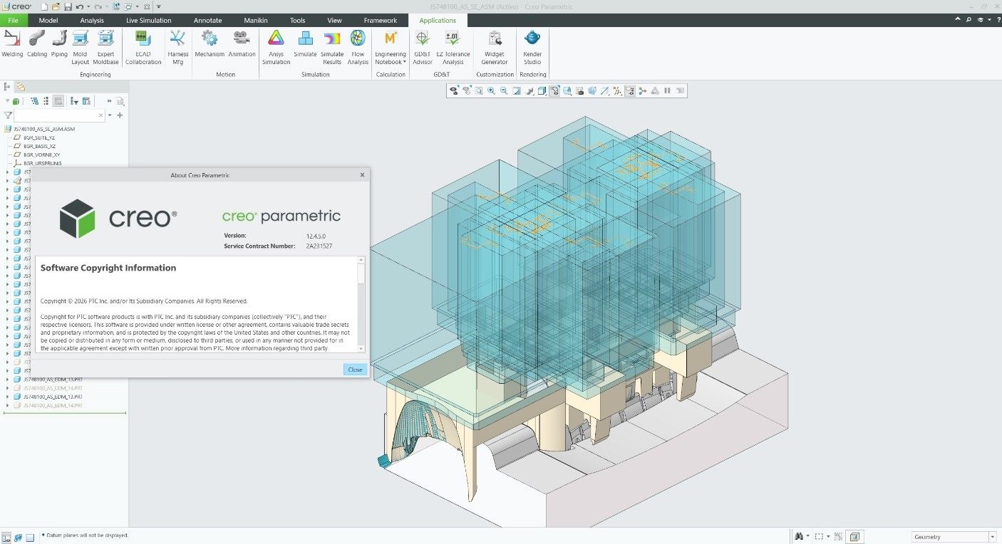 Working with PTC Creo 12.4.5.0 full license