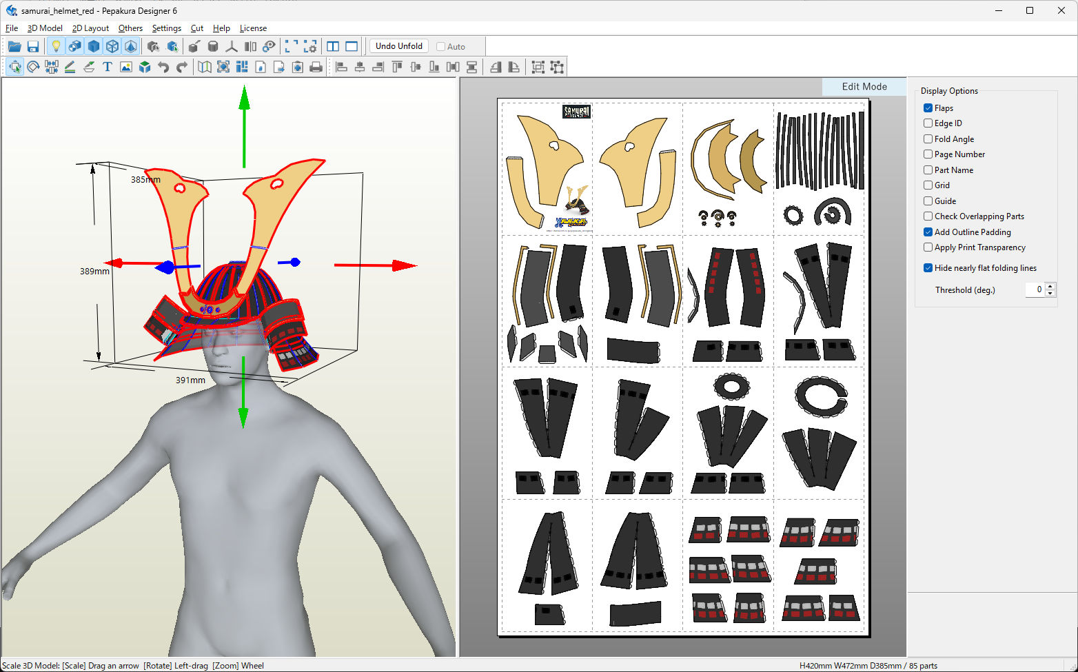 Working with Pepakura Designer 6.3.3 full license