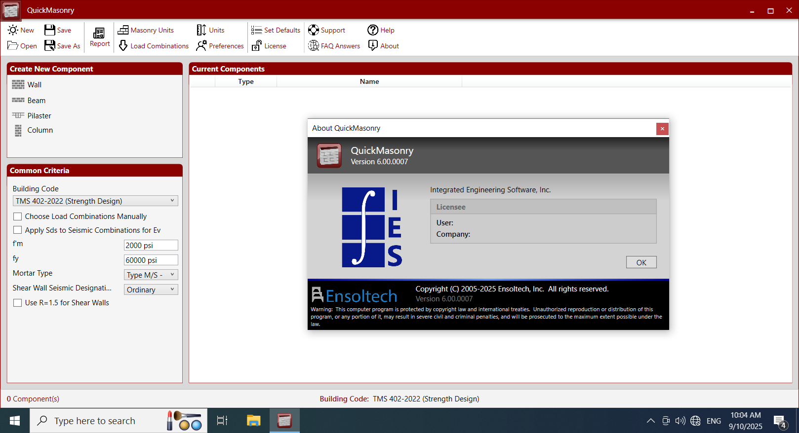 Working with QuickMasonry 6.00.0007 full activated
