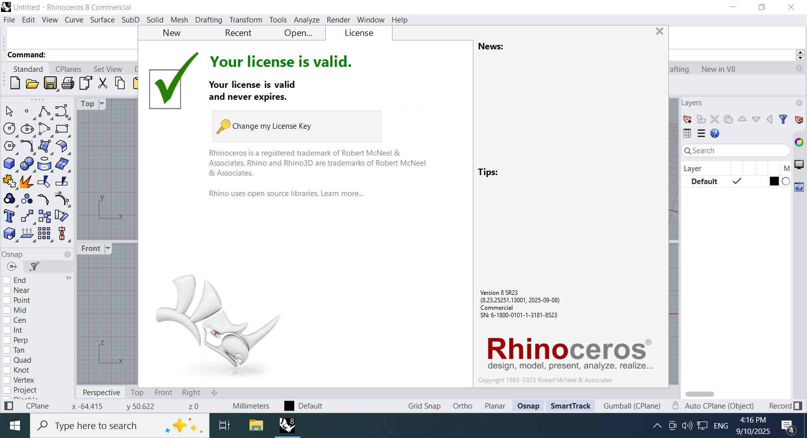 Working with Rhinoceros 8.23.25251.13001 full license