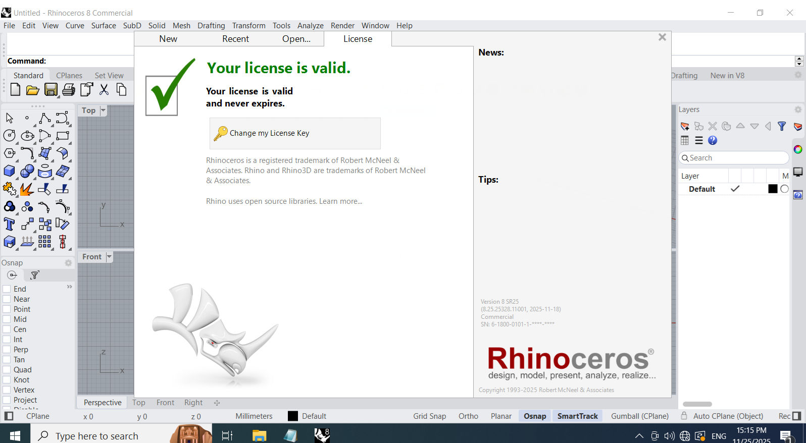 Working with Rhinoceros 8.25.25328.11001 full license Working with Rhinoceros 8.25.25328.11001 full license