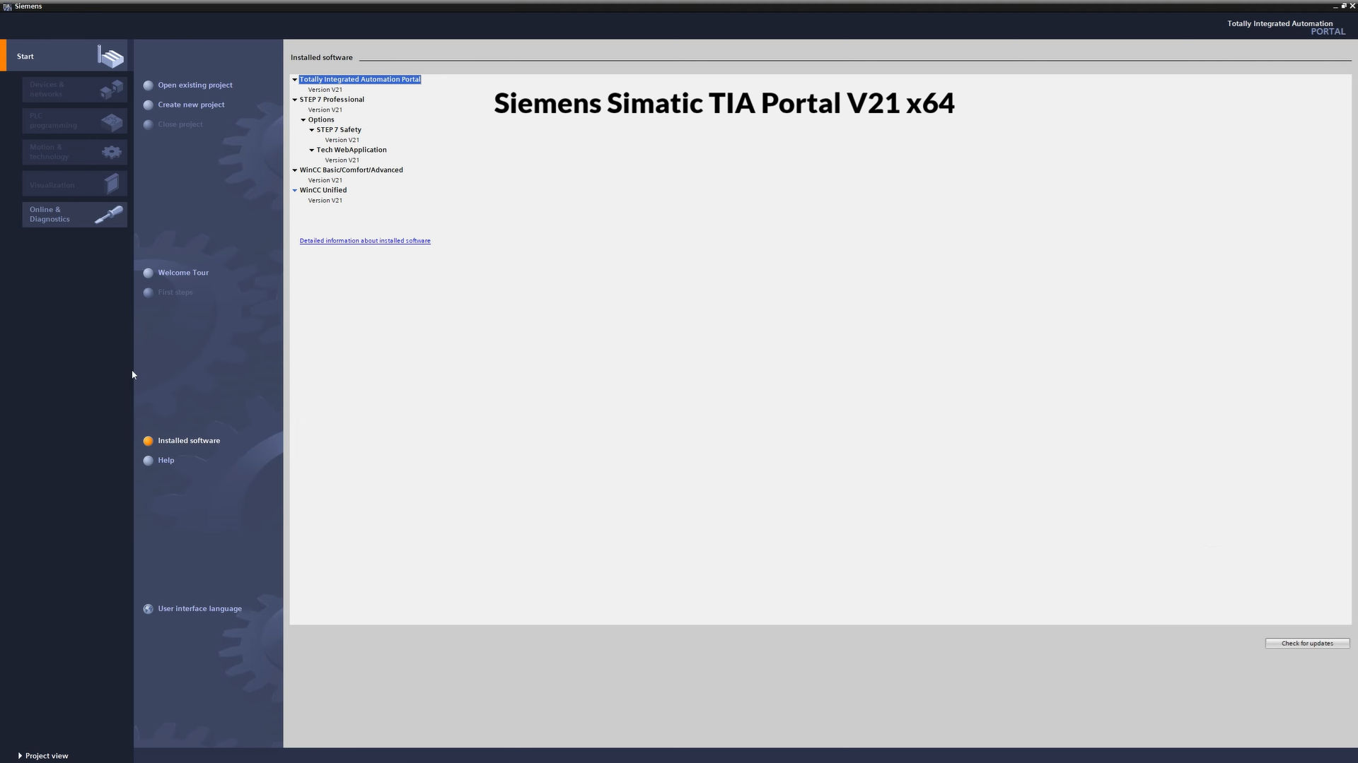 Working with Siemens Simatic TIA Portal v21 full license Working with Siemens Simatic TIA Portal v21 full license