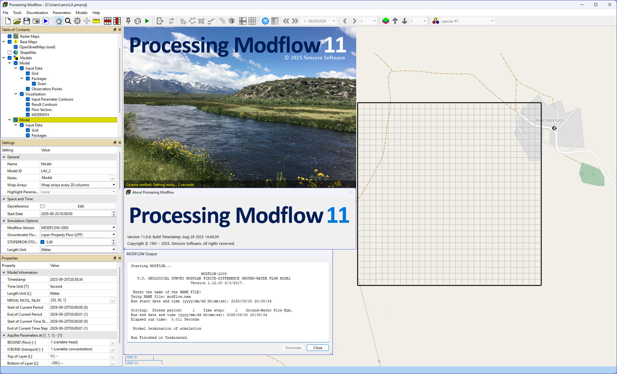 Working with Simcore Processing Modflow 11.0.6 full activated