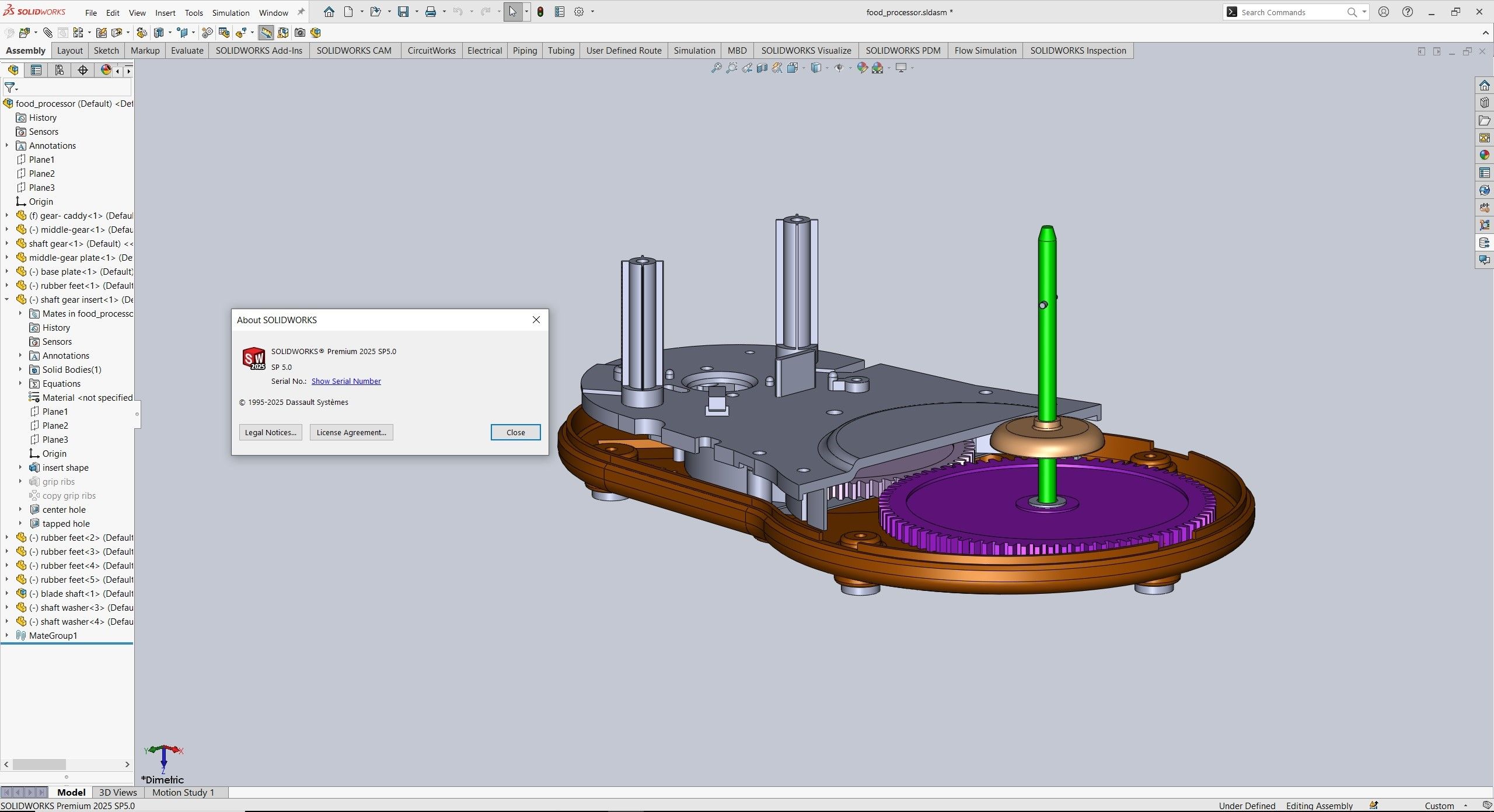 Working with SolidWorks Premium 2025 SP5.0 full license