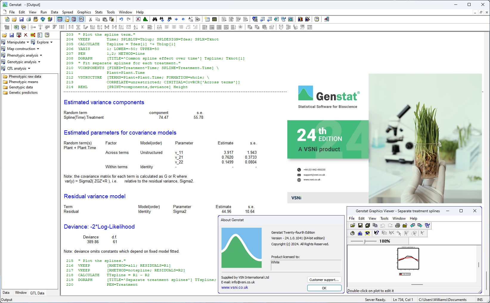Working with VSN Genstat 24.1 full license