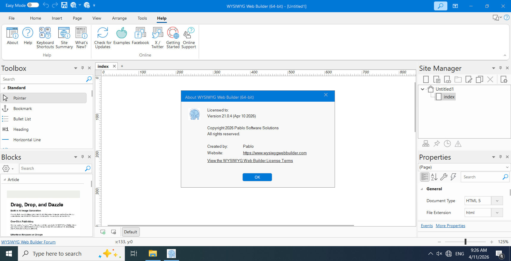 Download WYSIWYG Web Builder 21.0.4 x64 full license