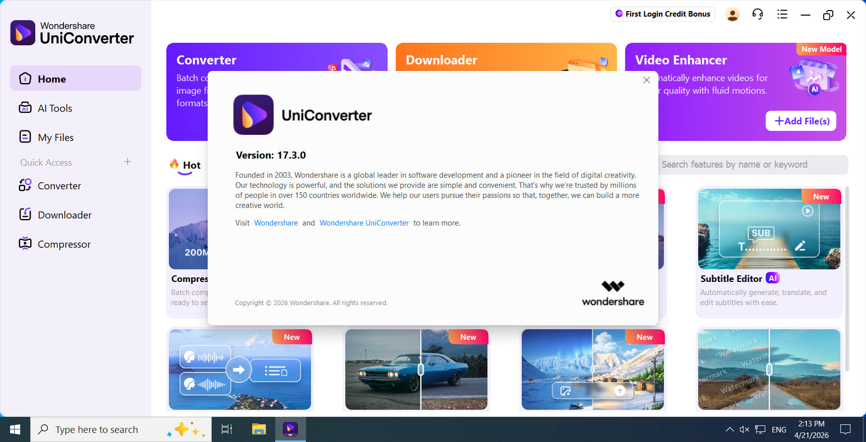 Download Wondershare UniConverter 17.3.1.543 x64 full license