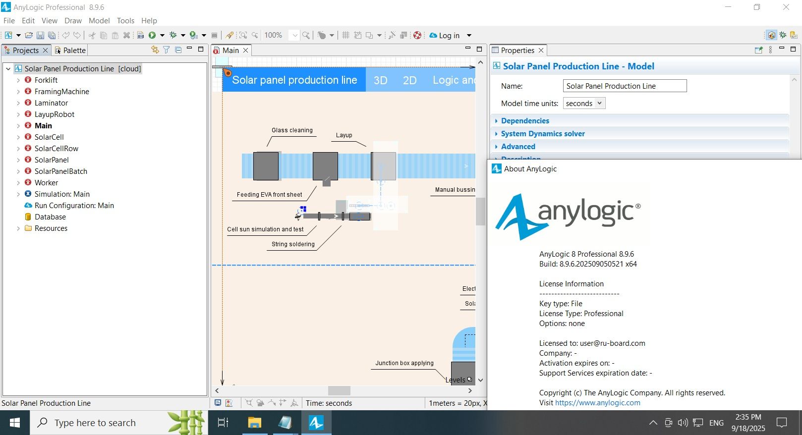 Working with anylogic professional 8.9.6 full activated