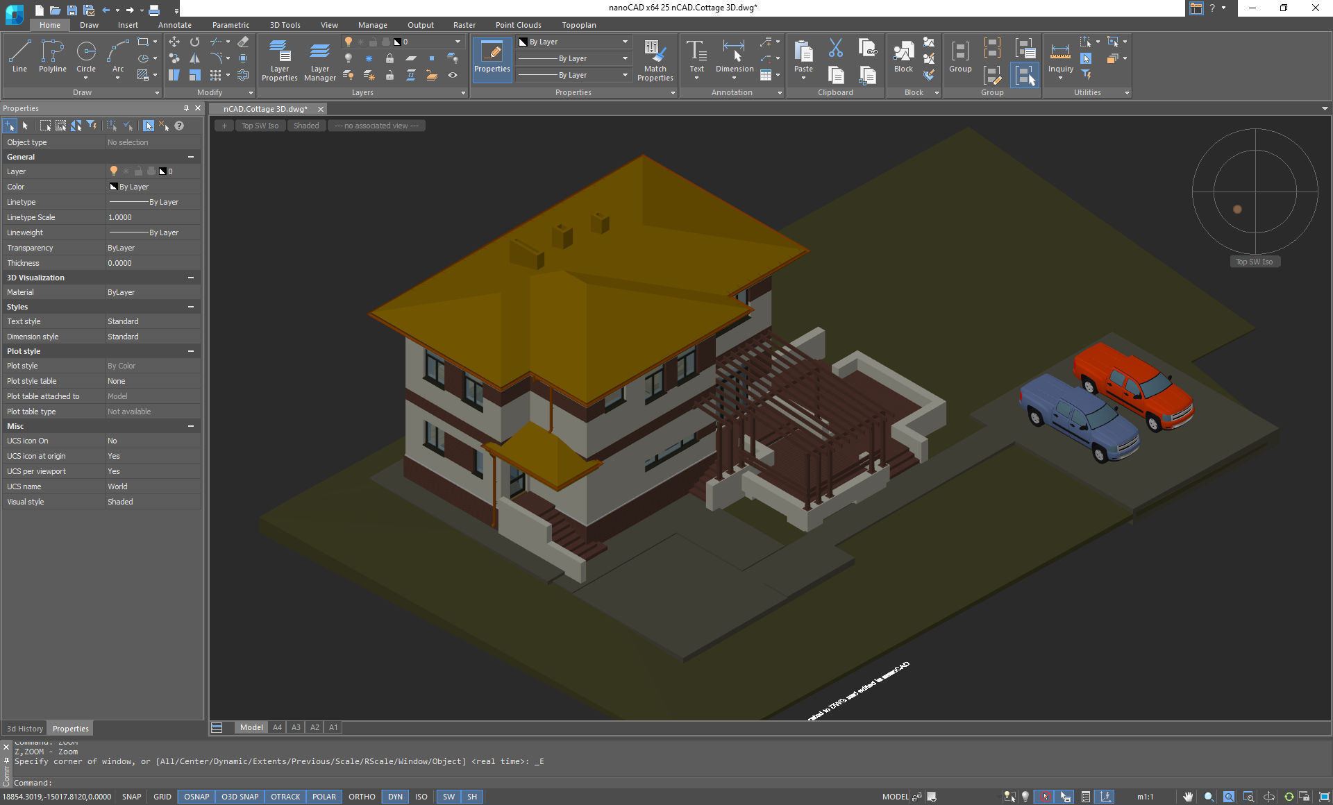 Working with nanoCAD 2025 v25.0.6956.4768 build 8013