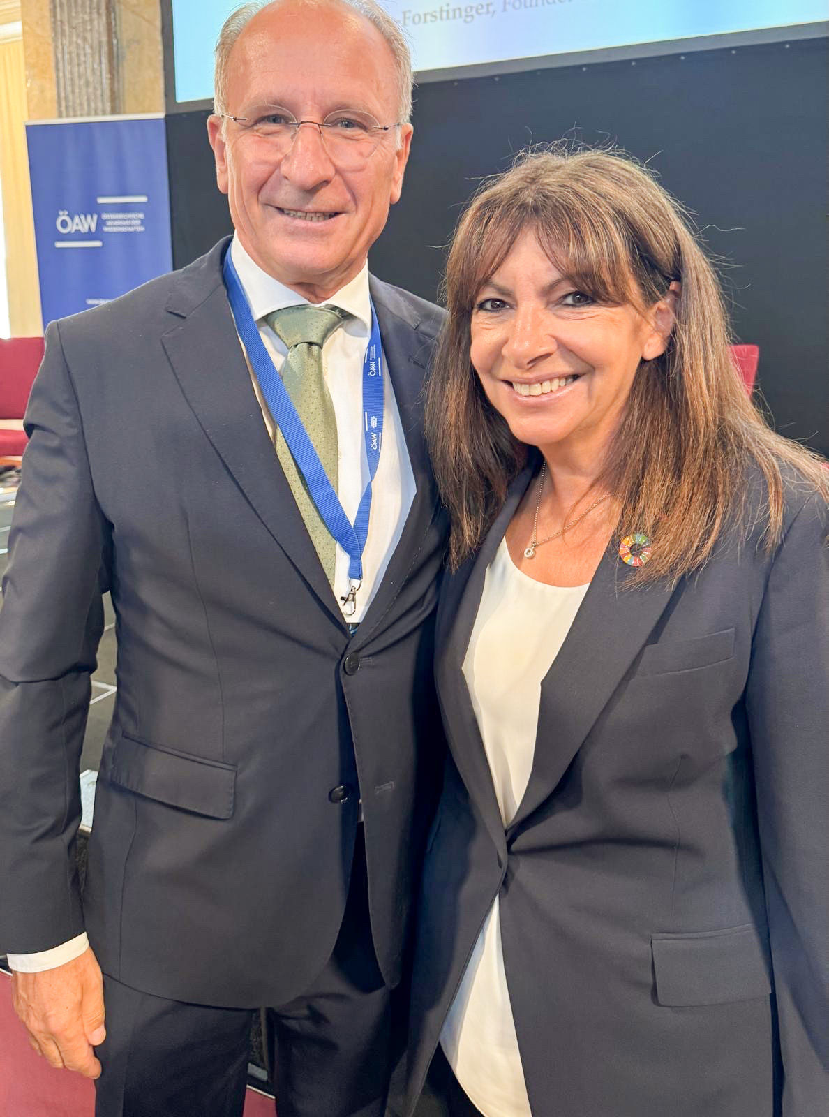 Kurt Weinberger (Vorstandsvorsitzender Österreichische Hagelversicherung) und Anne Hidalgo (Bürgermeisterin von Paris)