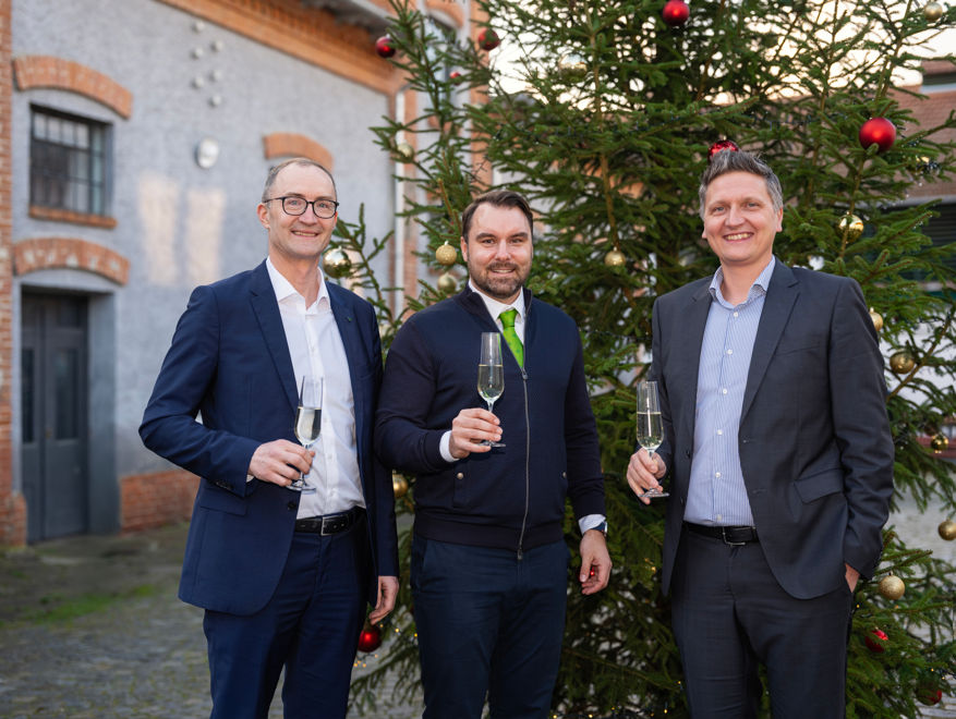 Přípitek PF2026 - Johann Fank, Vladimír John a Johannes Frey