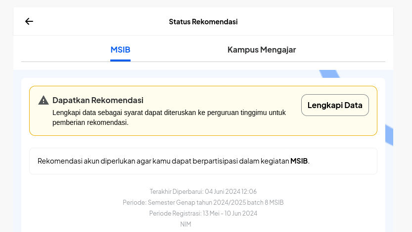 Status rekomendasi