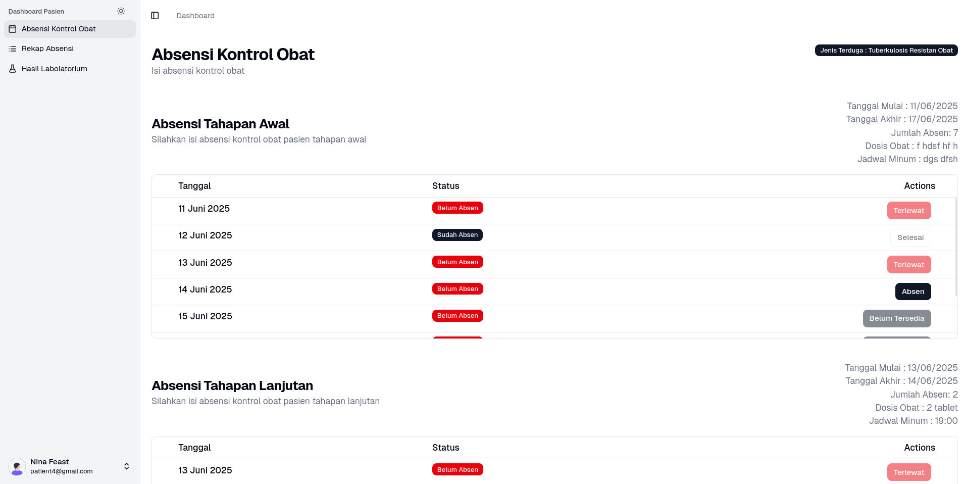absensi kontrol obat