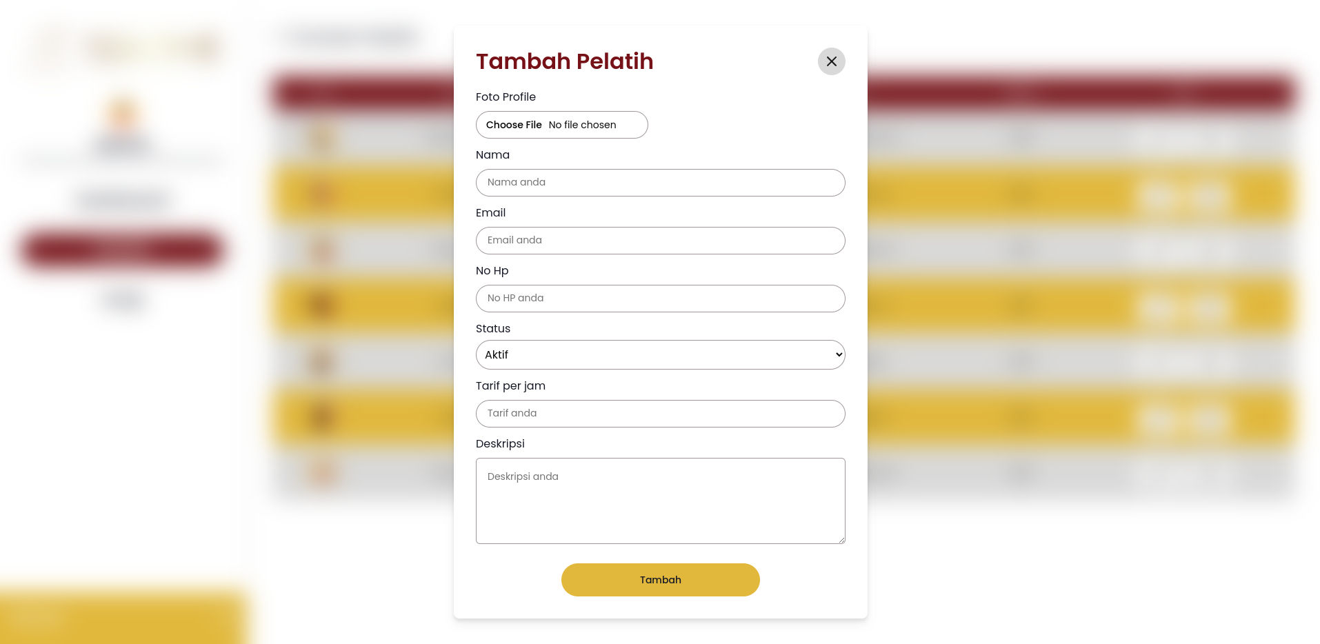 Tambah Pelatih Tari