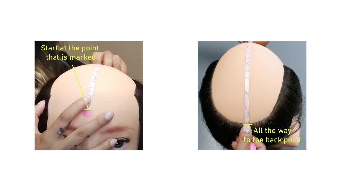 Demonstration of proper front-to-back scalp measurement technique